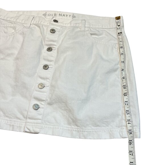 OLD NAVY Mini Skirt Denim White Size 12 Cotton - Picture 5 of 9